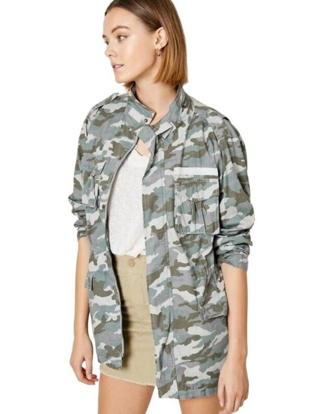 Hayden Cargo Jacket Large Cotton Long Sleeve Utility Camouflage Casual NEW